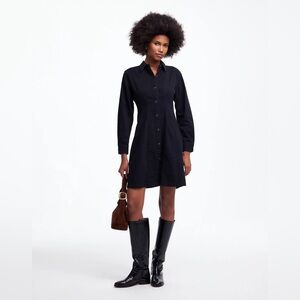 Madewell Denim Seamed Mini Dress in Washed Black